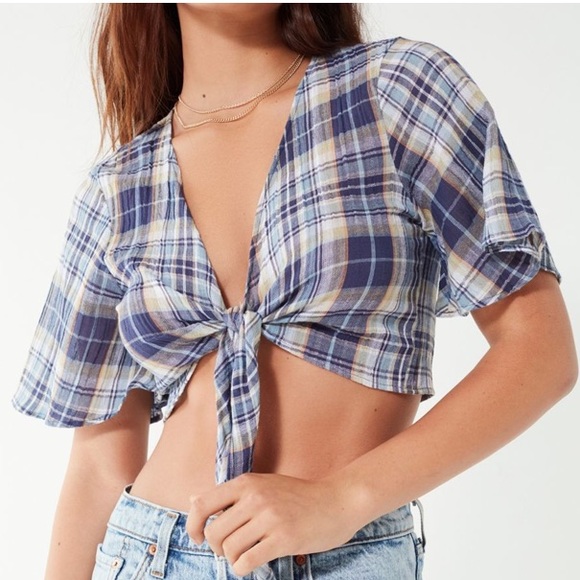 Urban Outfitters Tops - Urban Outfitters Tie Front Plaid Crop Top